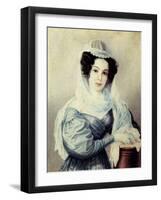 Portrait of Camilla Ivasheva (Le Dantiea) (1808-183), Wife of Decembrist Vasily Ivashev, 1834-Nikolai Alexandrovich Bestuzhev-Framed Giclee Print