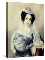 Portrait of Camilla Ivasheva (Le Dantiea) (1808-183), Wife of Decembrist Vasily Ivashev, 1834-Nikolai Alexandrovich Bestuzhev-Stretched Canvas