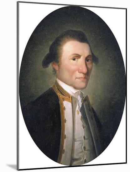Portrait of Captain James Cook, R.N. (1728-1779), in Captain's Uniform in a Painted Oval-null-Mounted Giclee Print