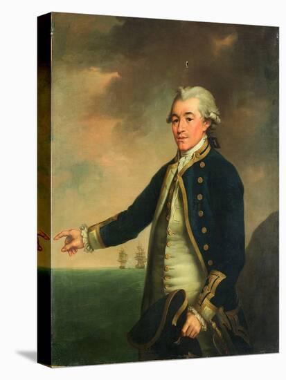 Portrait of Captain Peacock, C.1780 (Oil on Canvas)-John Francis Rigaud-Stretched Canvas