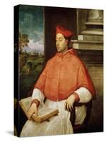 Portrait of Cardinal Antonio Pallavicini, (1441-150)-Titian (Tiziano Vecelli)-Stretched Canvas