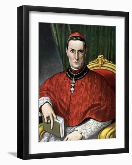 Portrait of Cardinal Mariano Rampolla (1843-1913) Illustration by Tancredi Scarpelli (1866-1937) Fr-Tancredi Scarpelli-Framed Giclee Print