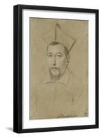 Portrait of Cardinal Pietro Aldobrandini (Black Chalk-Ottavio Mario Leoni-Framed Giclee Print