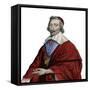 Portrait of Cardinal Richelieu (Armand Jean du Plessis), French clergyman, noble, and statesman-French School-Framed Stretched Canvas