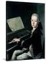 Portrait of Carl Graf Firmian at the Piano, Formerly Thought to be Mozart (1756-91)-Franz Thaddaus Helbling-Stretched Canvas