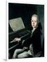 Portrait of Carl Graf Firmian at the Piano, Formerly Thought to be Mozart (1756-91)-Franz Thaddaus Helbling-Framed Giclee Print