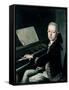 Portrait of Carl Graf Firmian at the Piano, Formerly Thought to be Mozart (1756-91)-Franz Thaddaus Helbling-Framed Stretched Canvas