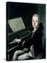 Portrait of Carl Graf Firmian at the Piano, Formerly Thought to be Mozart (1756-91)-Franz Thaddaus Helbling-Stretched Canvas