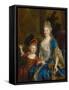 Portrait of Catherine Coustard, Marquise of Castelnau, with Her Son Leonor, C.1699-Nicolas de Largilliere-Framed Stretched Canvas