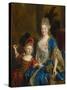 Portrait of Catherine Coustard, Marquise of Castelnau, with Her Son Leonor, C.1699-Nicolas de Largilliere-Stretched Canvas