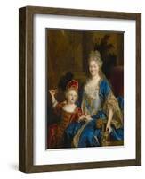 Portrait of Catherine Coustard, Marquise of Castelnau, with Her Son Leonor, C.1699-Nicolas de Largilliere-Framed Giclee Print