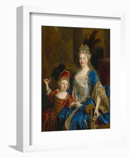 Portrait of Catherine Coustard, Marquise of Castelnau, with Her Son Leonor, C.1699-Nicolas de Largilliere-Framed Giclee Print