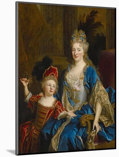 Portrait of Catherine Coustard, Marquise of Castelnau, with Her Son Leonor, C.1699-Nicolas de Largilliere-Mounted Giclee Print