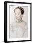 Portrait of Catherine De Medici, Facsimile of a 16th Century Drawing-null-Framed Giclee Print