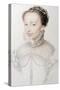 Portrait of Catherine De Medici, Facsimile of a 16th Century Drawing-null-Stretched Canvas