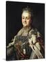 Portrait of Catherine II (1729-96) of Russia-Alexander Roslin-Stretched Canvas