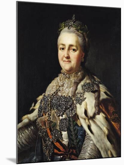 Portrait of Catherine II (1729-96) of Russia-Alexander Roslin-Mounted Giclee Print