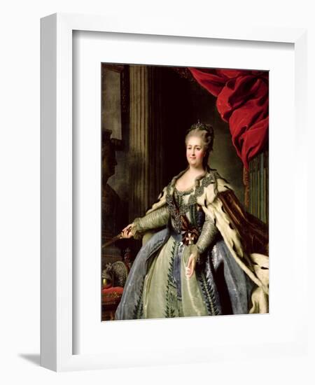 Portrait of Catherine II circa 1770-Fedor Stepanovich Rokotov-Framed Giclee Print