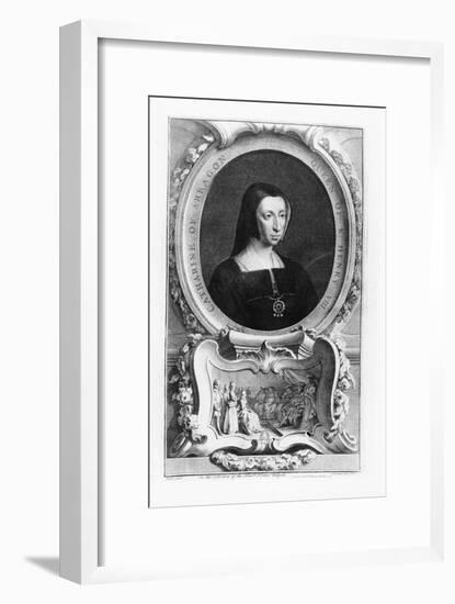 Portrait of Catherine of Aragon, 1743-Jacobus Houbracken-Framed Giclee Print