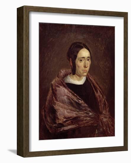 Portrait of Catherine Roumy (Oil on Canvas)-Jean-Francois Millet-Framed Giclee Print