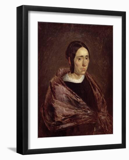 Portrait of Catherine Roumy (Oil on Canvas)-Jean-Francois Millet-Framed Giclee Print