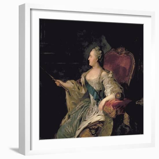 Portrait of Catherine The Great, 1763-Fedor Stepanovich Rokotov-Framed Giclee Print