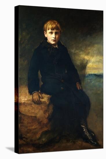 Portrait of Cecil Webb, Seated Full Length, Wearing a Black Coat with a Fur Collar, 1887-John Everett Millais-Stretched Canvas