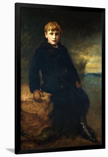 Portrait of Cecil Webb, Seated Full Length, Wearing a Black Coat with a Fur Collar, 1887-John Everett Millais-Framed Giclee Print