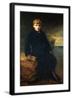 Portrait of Cecil Webb, Seated Full Length, Wearing a Black Coat with a Fur Collar, 1887-John Everett Millais-Framed Giclee Print