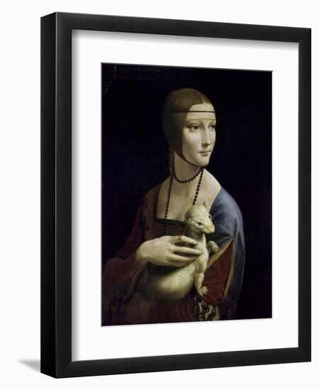 Portrait of Cecilia Gallerani (Lady with an Ermine)-Leonardo da Vinci-Framed Giclee Print