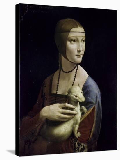 Portrait of Cecilia Gallerani (Lady with an Ermine)-Leonardo da Vinci-Stretched Canvas