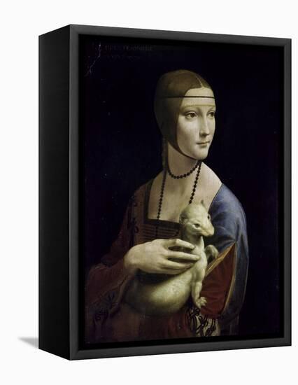 Portrait of Cecilia Gallerani (Lady with an Ermine)-Leonardo da Vinci-Framed Stretched Canvas