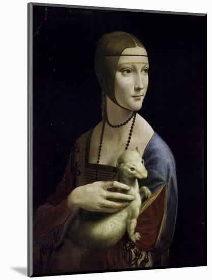 Portrait of Cecilia Gallerani (Lady with an Ermine)-Leonardo da Vinci-Mounted Premium Giclee Print