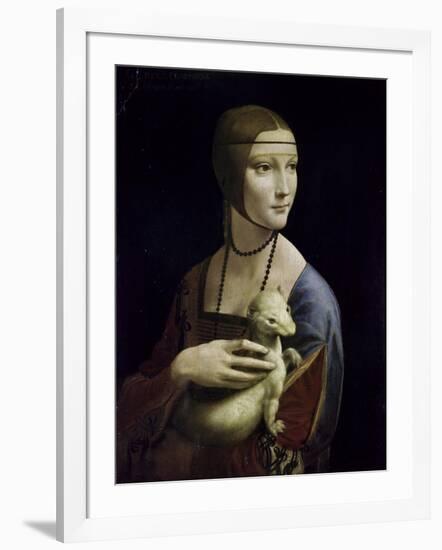 Portrait of Cecilia Gallerani (Lady with an Ermine)-Leonardo da Vinci-Framed Giclee Print