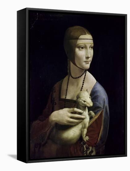 Portrait of Cecilia Gallerani (Lady with an Ermine)-Leonardo da Vinci-Framed Stretched Canvas