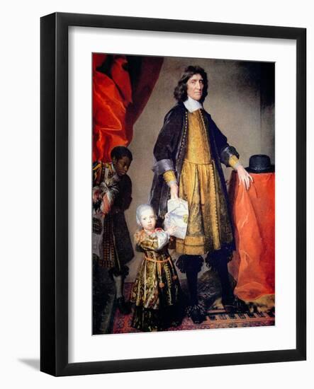 Portrait of Cecilius Calvert with His Grandson and Houseboy-Gerard Soest-Framed Giclee Print