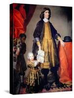Portrait of Cecilius Calvert with His Grandson and Houseboy-Gerard Soest-Stretched Canvas