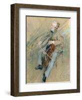 Portrait of Cellist Gaetano Braga, 1889-Giovanni Boldini-Framed Giclee Print