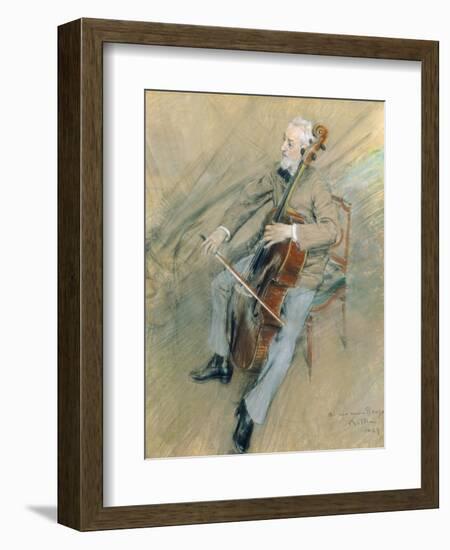 Portrait of Cellist Gaetano Braga, 1889-Giovanni Boldini-Framed Giclee Print