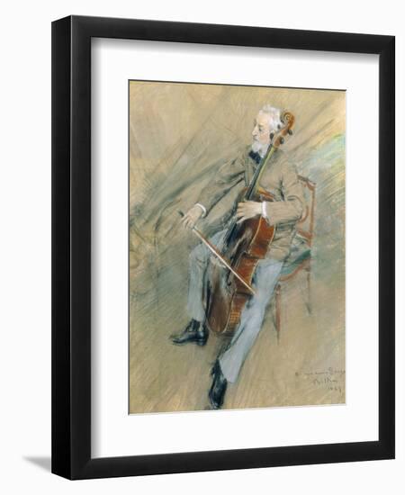 Portrait of Cellist Gaetano Braga, 1889-Giovanni Boldini-Framed Giclee Print