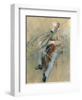 Portrait of Cellist Gaetano Braga, 1889-Giovanni Boldini-Framed Giclee Print