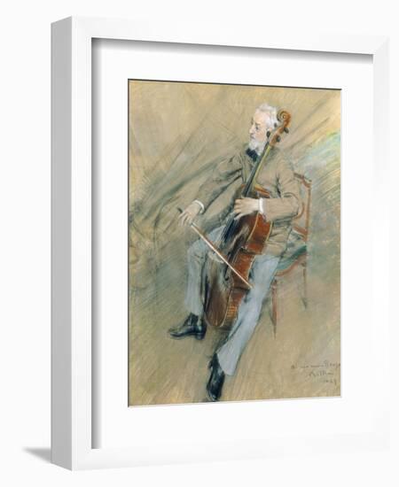 Portrait of Cellist Gaetano Braga, 1889-Giovanni Boldini-Framed Giclee Print