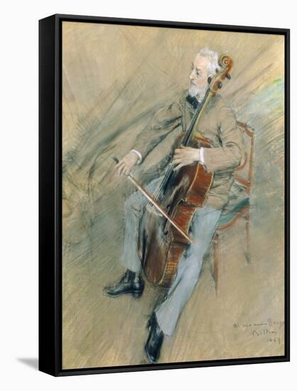 Portrait of Cellist Gaetano Braga, 1889-Giovanni Boldini-Framed Stretched Canvas