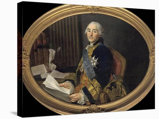 Portrait of Cesar-Gabriel Count of Choiseul-Chevigny by Alexandre Roslin-null-Stretched Canvas
