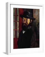 Portrait of Cezanne with Felt Hat, Around 1879-Paul Cézanne-Framed Giclee Print