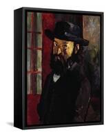 Portrait of Cezanne with Felt Hat, Around 1879-Paul Cézanne-Framed Stretched Canvas