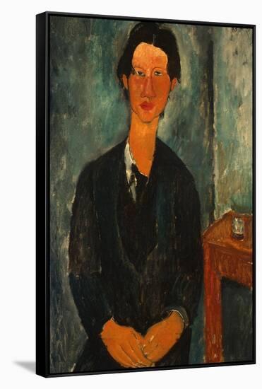 Portrait of Chaïm Soutine (1893-194)-Amedeo Modigliani-Framed Stretched Canvas