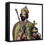 Portrait of Charlemagne (742-814), King of the Franks-French School-Framed Stretched Canvas