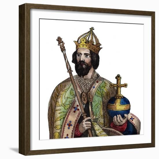 Portrait of Charlemagne (742-814), King of the Franks-French School-Framed Giclee Print