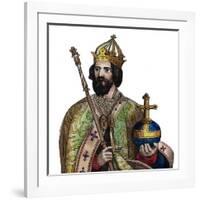 Portrait of Charlemagne (742-814), King of the Franks-French School-Framed Giclee Print